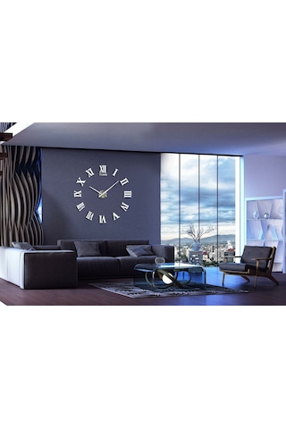 Yaleker 3d Açık Desenli Akrilik Duvar Saati - Ev Ofis Dekorasyonu, Kolay Montajlı, Roman Rakamlı, Dıy Kit Çok Renki