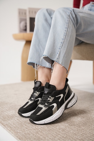 Sameto Günlük Ortopedik Kadın Sneaker Spor Ayakkabı Siyah-beyaz