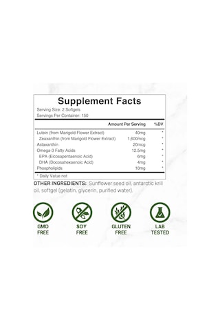 Lutein And Zeaxanthin Supplements, 40mg Per Serving, 300 Softgels