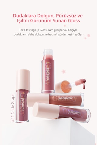 Dudaklara Dolgun Ve Işıltılı Görünüm Sunan Gloss Perıpera Ink Glasting Lip Gloss 21 Nude Grape