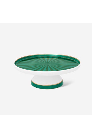 Yeşil Porselen Kek Standı 24 Cm