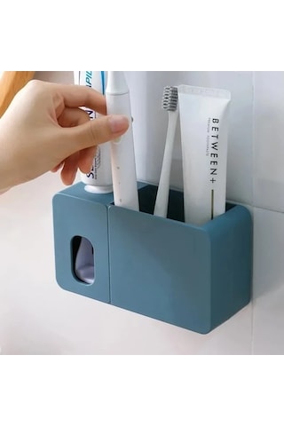 Trendooze Gaojunshop01 Koyu Mavi Hijyenik Diş Macunu Dispanseri Ve Askılık Koyu Mavi
