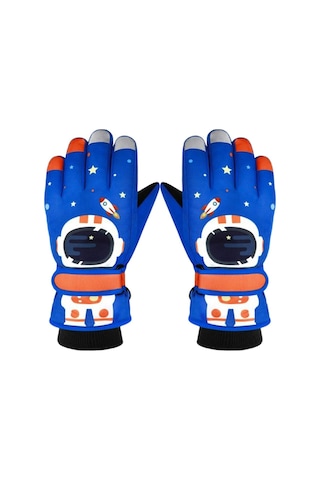 Suntek Çocuk Kayak Kış Eldivenleri Rüzgar Geçirmez Su Mavi-l Mavi L Çok Renkli
