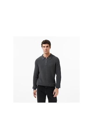 Nautica Erkek Gri Classic Fit Kazak Düz S57223t Gri