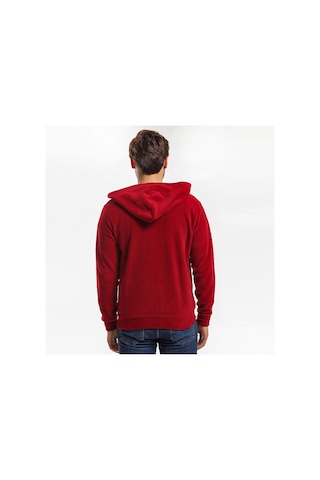 Slazenger SAMSON IN Erkek Fermuarlı Kapüşonlu Cepli Bordo Polar