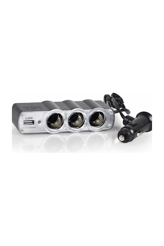 Araç Içi 3'lü Çakmaklık Çoğaltıcı Usb Çıkışlı 12v 3 Girişli Çakmaklık