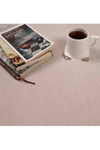 Dekoratif Tavşan Tüyü Ultra Yumuşak Peluş Kaymaz Halı Yolluk Vizon