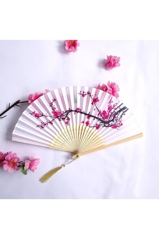 Beluga Yelpaze Bambu Serinletici Vintage Şık Püsküllü Japon Yelpaze 2 Adet 0259-0198
