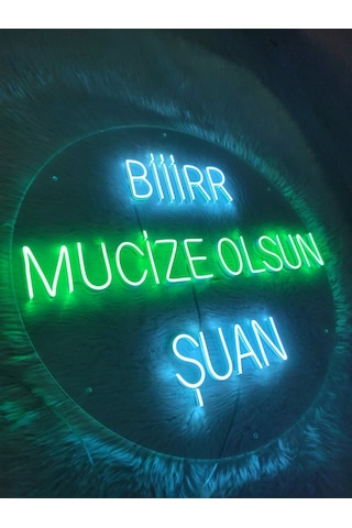 Bir Mucize Olsun Neon Led Yzı Tabela 50x50cm