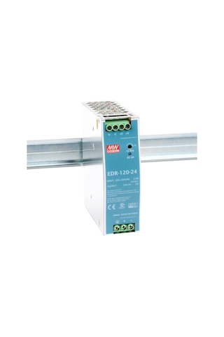Meanwell EDR-120-24 24VDC 120W 5 Amper Ray Tipi Güç Kaynağı Meanwell EDR-120-24 24VDC 120W 5 Amper Ray Tipi Güç Kaynağı