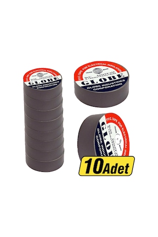 Globe No210-sh-10 ,19mmx10mt 10-adet Siyah İzole Bant Globe No210-sh-10 ,19mmx10mt 10-adet Siyah İzole Bant