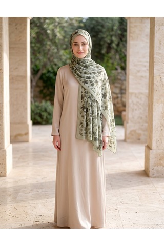 Camellia Scarfs Blom Desen Soft Şal Mint Taze Ve Modern Şıklık