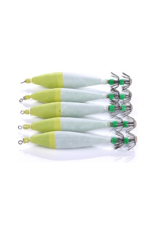 5 Pcs / Torba Hengjia Sj001 Aydınlık Patlama Kalamar Kancası Derin Deniz Balıkçılık Sahte Yem 3 , Boyut:sj001 3