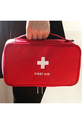 Sones Seyahat İlk Yardım Çantası Ev Acil Durum Hayatta Kalma Kurtarma Kutusu Kırmızı