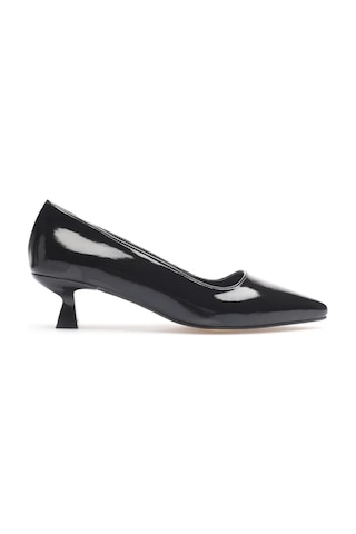 Trendella Kadın Siyah Rugan Kısa Topuklu Stiletto Ayakkabı Tr20ms03e