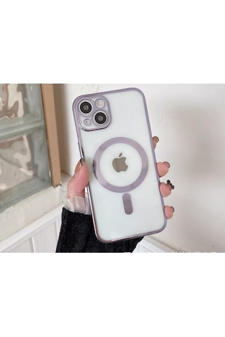 Apple Uyumlu iPhone 14 Plus Kilif Magsafe Kamera Lensli Korumali Seffaf 561062587