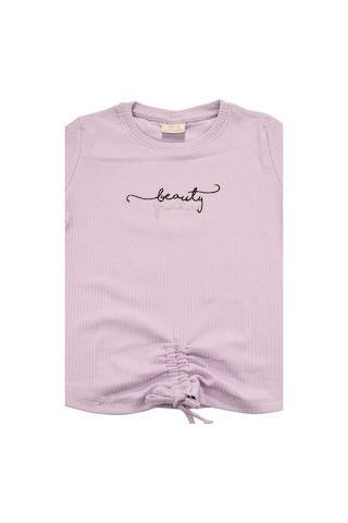 Nakışlı Fitilli Beauty Queen Tshirt Lila 001