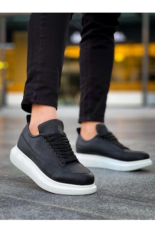 Mevese Lexa Cilt Deri Erkek Günlük Sneaker Ayakkabı - Siyah