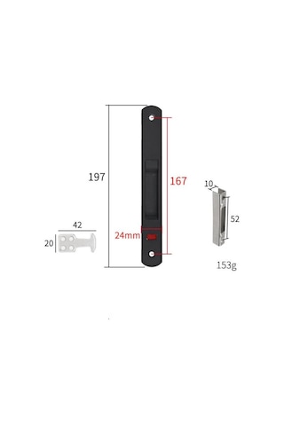 Hareketli Kapılar Ve Pencereler İçin Modern Kanca Kilidi, Tek Taraflı, Çift Taraflı B