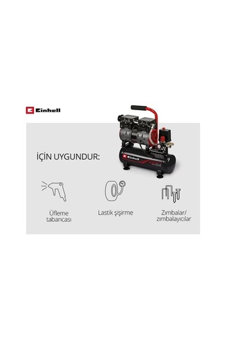 Kompresör Te-ac 110/6 Silent Plus 550 W'lık Sessiz Kompresör, Maks. 8 Bar, Yağsız/servissiz Motor, 6 L Tank, Basınç Göstergesi Ve Hızlı Serbest Bırakma Kaplini, Emniyet Valfi
