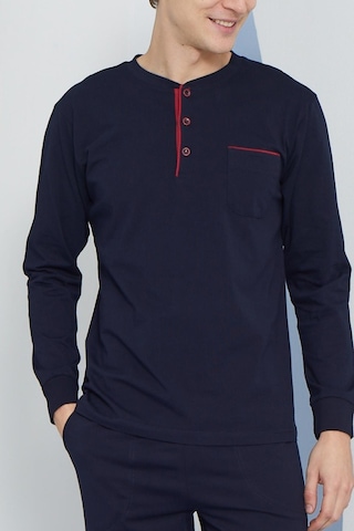 Kly Erkek Uzun Kol Midi Yaka Lacivert Pijama Takımı C9t2n4o4 001