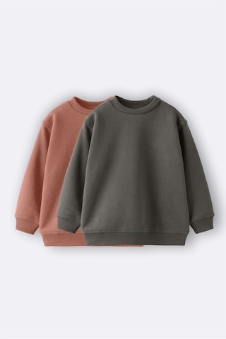 2'li Basic Şardonlu Çocuk Sweatshirt 3-10 Yaş Hardal-antrasit Haki - Kahverengi
