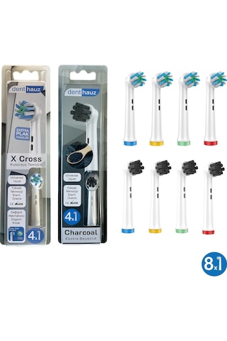 X Cross + Charcoal Yumuşak Oral-b Uyumlu Yedek Diş Fırçası Başlıkları
