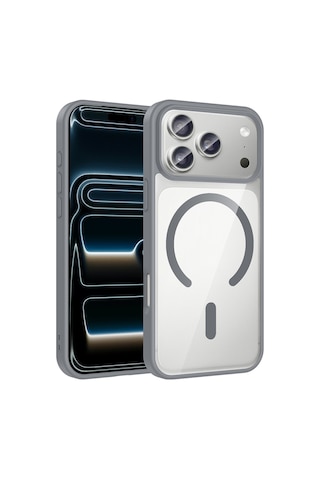 Apple iPhone Uyumlu 17 Pro Max Kılıf Kenarlar İnce Arka Kısım Magsafe Kamera Yükseltili Silikon