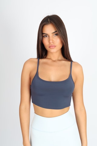 Soft&Basic Crop Fit Indıgo Askılı Spor Bra Mavi