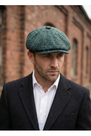 Emybox Erkek Kaşe 8 Köşe Kasket Şapka Klasik Retro- Peaky Blinders Tarzı Lastikli Standart Beden H