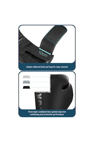 Reedark Genç Ve Yetişkinler İçin 8oz Siyah Bokş Eldiveni - Taekwondo, Kickbokş, Spor Ve Günlük Antrenmanlar İçin Siyah