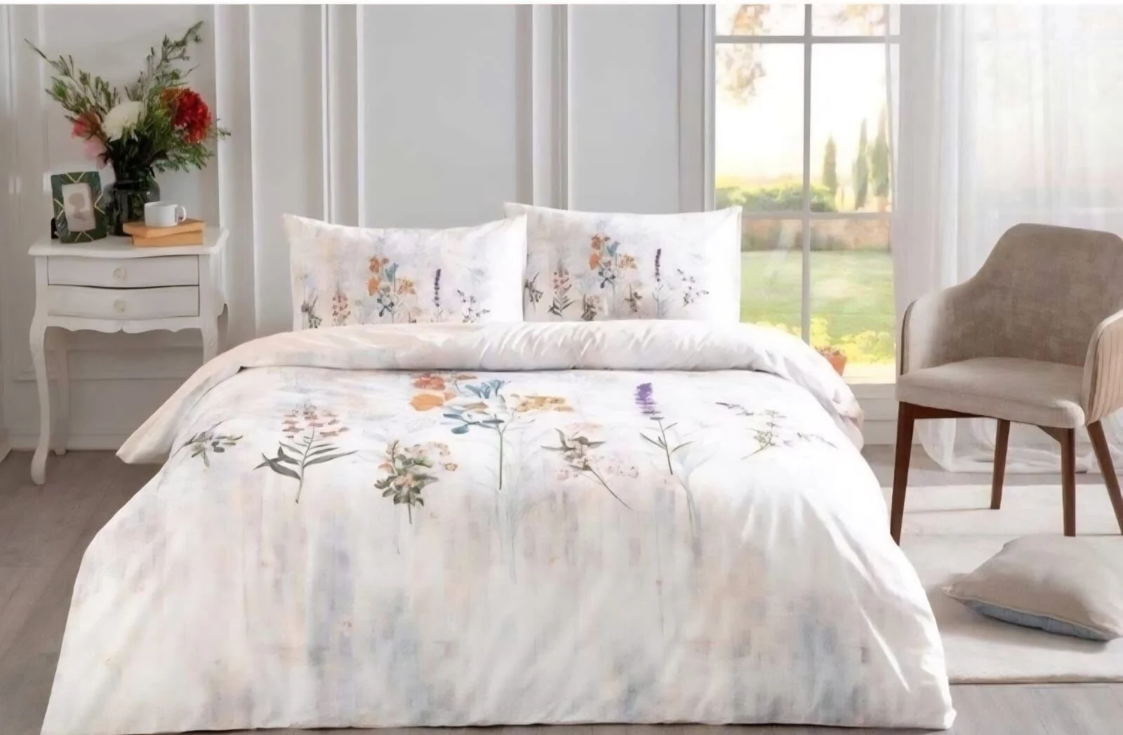 Özdilek Nev Çift Kişilik Nevresim Takımı Floraison Somon Somon