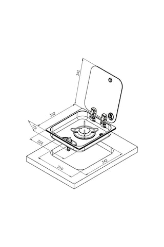 Navy Load Nl21001 - Tamperli Cam Kapaklı Tekli Ocak - Ölçüler: 32x35 Cm Derinlik: 9 Cm