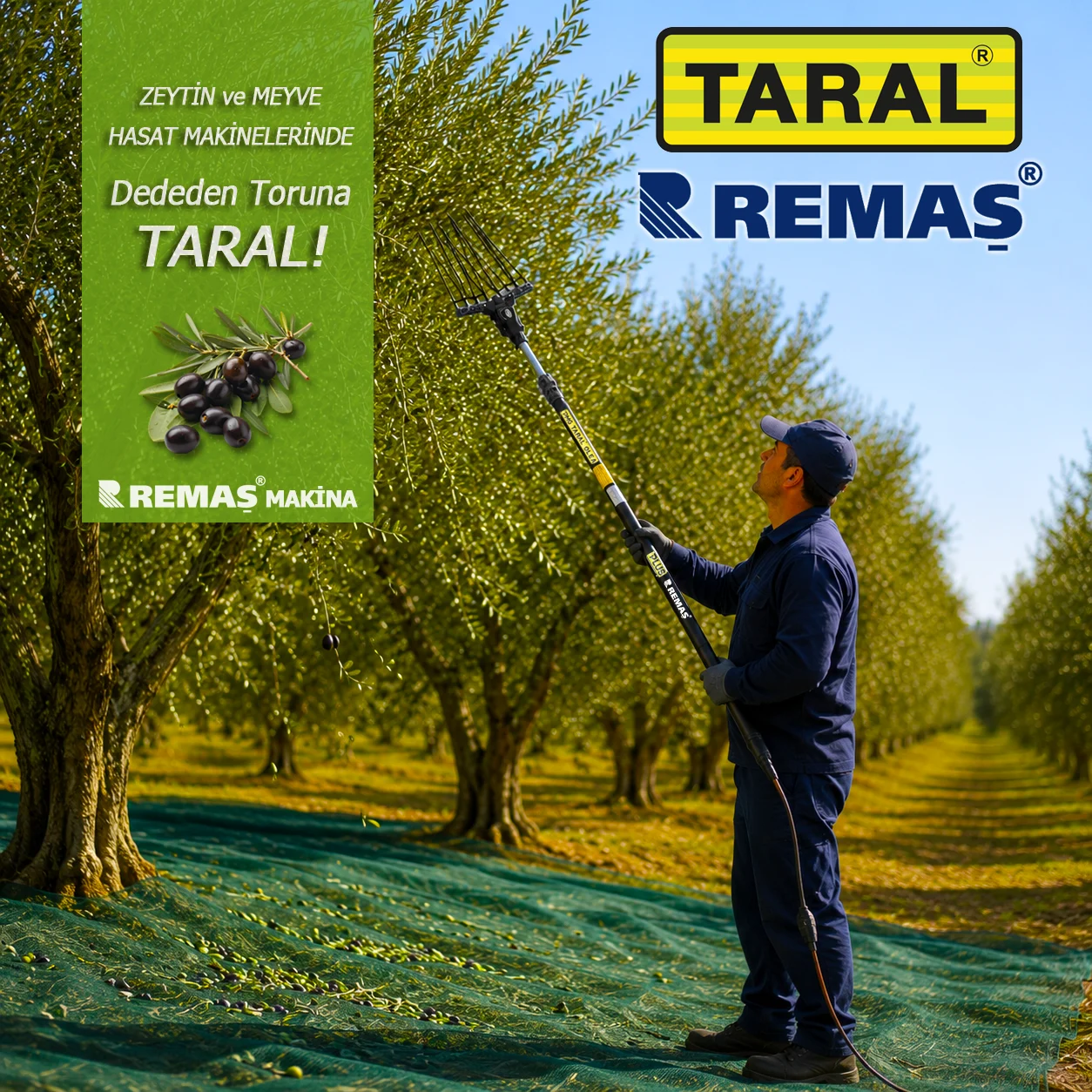 Taral Olea Core-x Teleskopik Sırt Tipi Akülü Silkme Hasat Makinesi