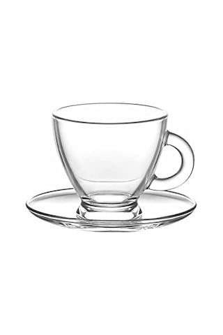 12 Pc Şeffaf Base De Thé/café- Her Biri Expresso-set Grup Cadeau Vaisselle 95 Ml 000 Açık Krem