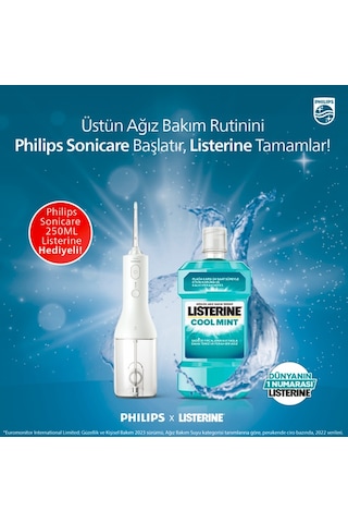 Philips Hx3801/11 Sonicare Şarjlı Diş Arası Temizleyicisi + Listerine Cool Mint