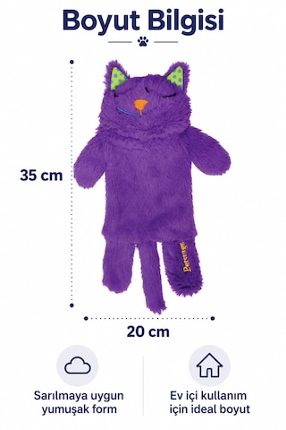 Petstages Hırıltı Sesli Purr Pillow Mırıldayan Kedi Peluş Sarılma Oyuncağı - Sesli Ve Titreşimli