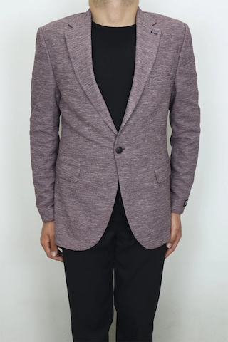 Moda Dmctekstil Erkek Kırçıllı İtalyan Kesim Dar Kalıp Tek Düğme Çift Yırtmaçlı Blazer Ceket Bordo