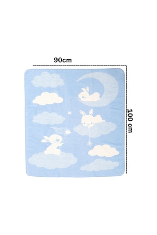 Yumuşak Bebek Çocuk Battaniyesi Mevsimlik 90x100 Cm Mavi