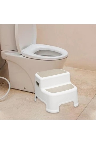 Flybuy Bosphorusboutique Çocuk İçin Suntek Magideal Kaymaz Adımlı Tabure, Gri, 2 Adımlı, 28x31x25cm, Pratik Yardımcı Diğer