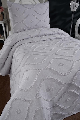 Çeyiz Diyarı Pirot 2 Parça Tek Kişilik Pike Takımı Gri Gri