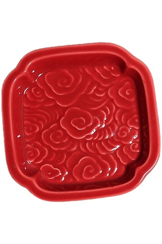 Kabartmalı Uğurlu Bulutlar Çay Altlığı - Kırmızı