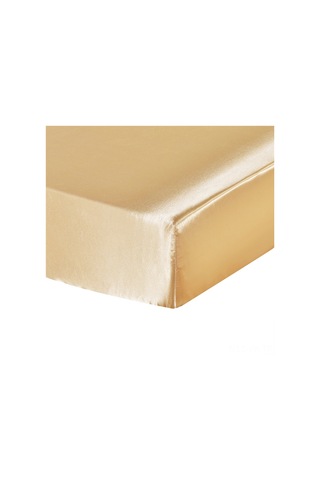 Vkemall Yumuşak İpek Hissi Veren Polyester Çarşaf - 30cm Derinlik - Çift Kişilik Açık Bej DiğER