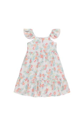 Civil Girls Çiçekli 6-9 Yaş Elbise - Yeşil Açık Mint Yeşili