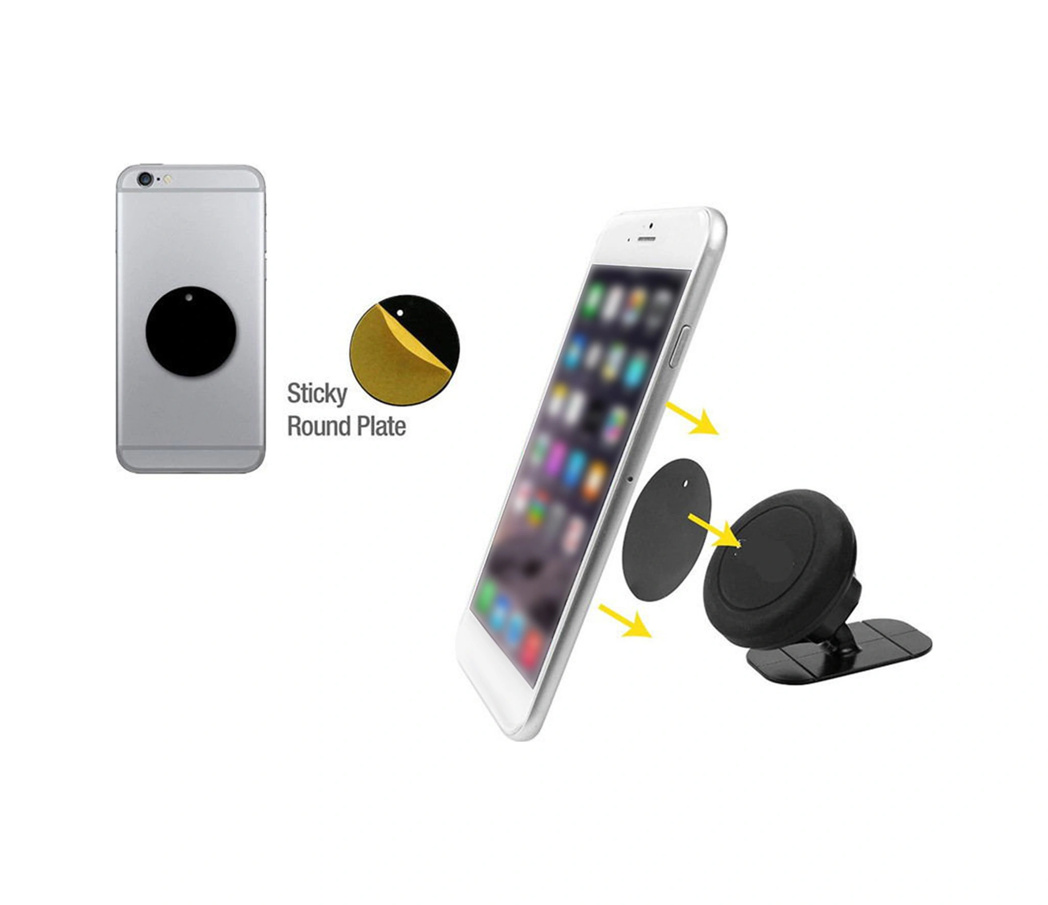 Moveevo Ds003 Siyah Araç Telefon Tutucu - Güçlü Manyetik Tutma, 360 Dönebilen, Evrensel Uyumlu Abs Malzeme