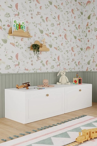 Boxi Tekerlekli Saklama Kutusu,çok Amaçlı Sandık/masa Beyaz Membran 90x48x52 Cm