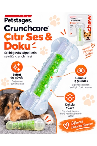 Petstages Crunchcore Bone Dog Chew Toy Sesli Köpek Oyuncağı Medium - Parçalanmaya Dayanıklı