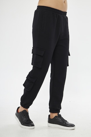 Giyadda Unisex Siyah Jogger Rahat Kalıp Kargo Cepli Eşofman Altı Siyah