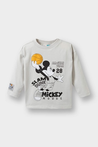 Defacto Erkek Bebek Disney Mickey & Minnie Bisiklet Yaka Uzun Kollu Tişört F5007a525augr503 Gri
