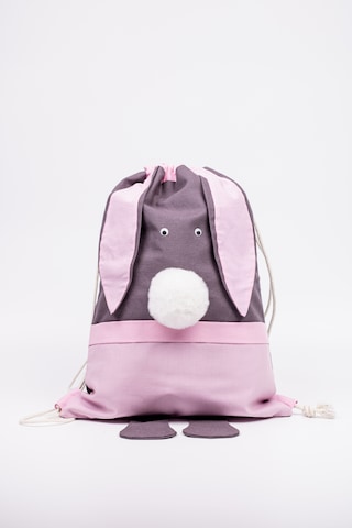 Fabric Craft Bag Çocuk Sırt Çantası Tavşan Figürlü Pembe Pembe - Gri